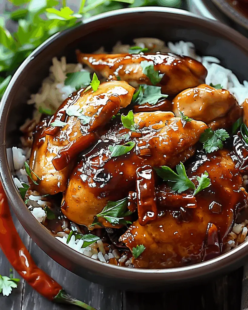 Savory Crock Pot Bourbon Chicken