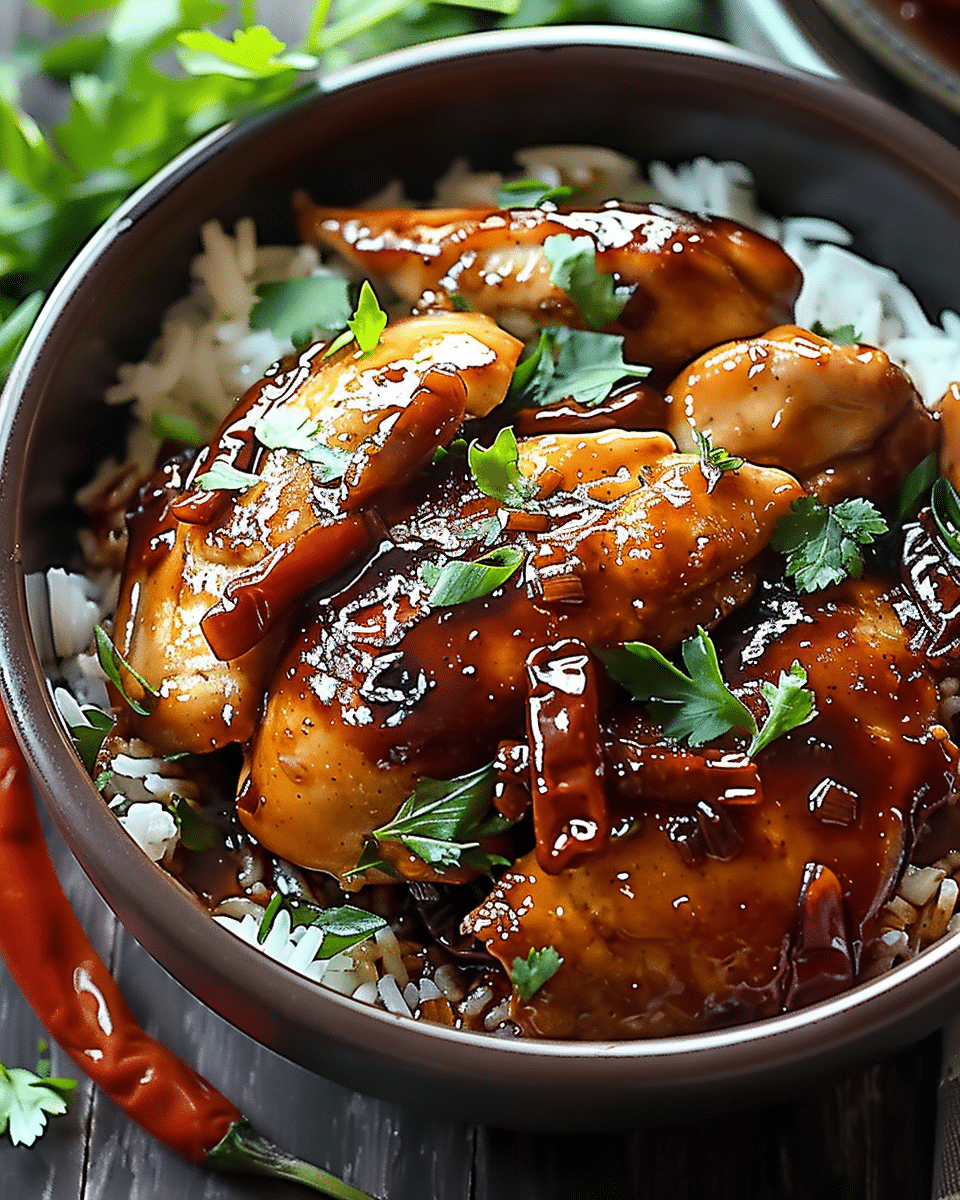 Savory Crock Pot Bourbon Chicken