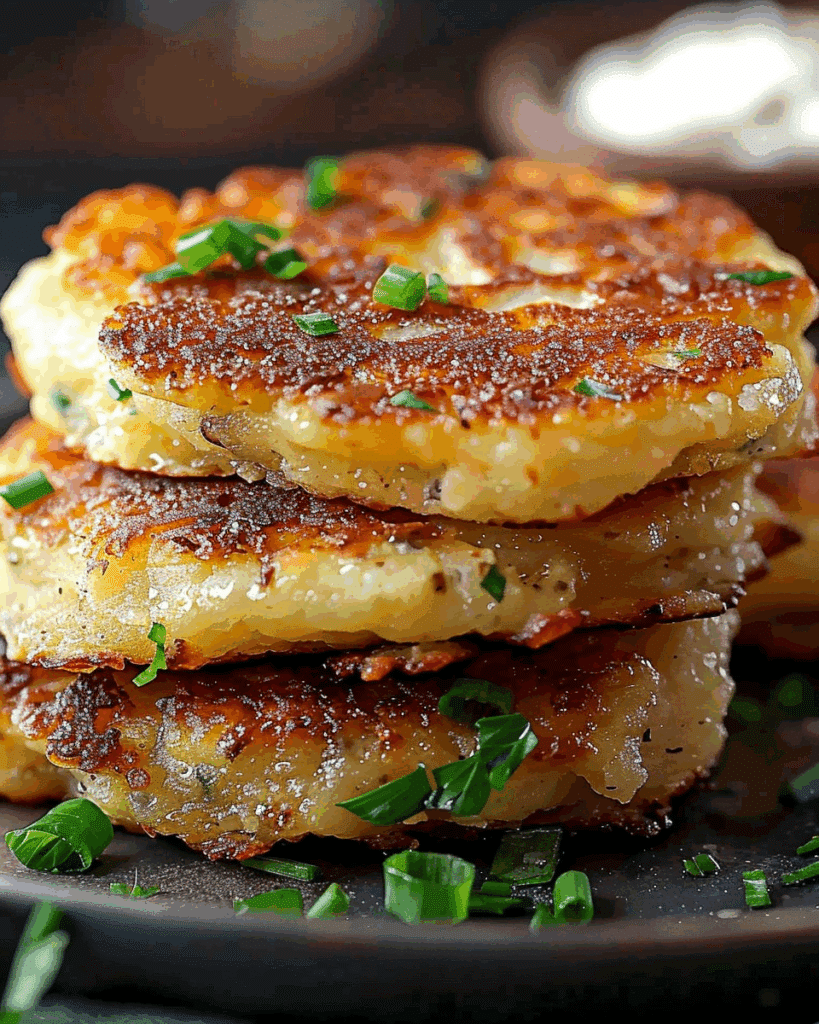 Cheesy Stuffed Potato Pancakes