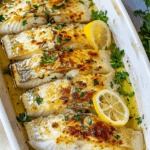 Crispy Baked Fish with Lemon Herb Sauce