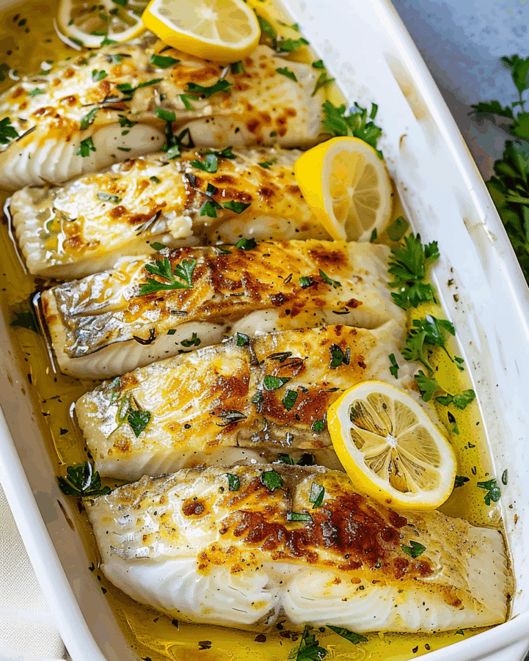 Crispy Baked Fish with Lemon Herb Sauce