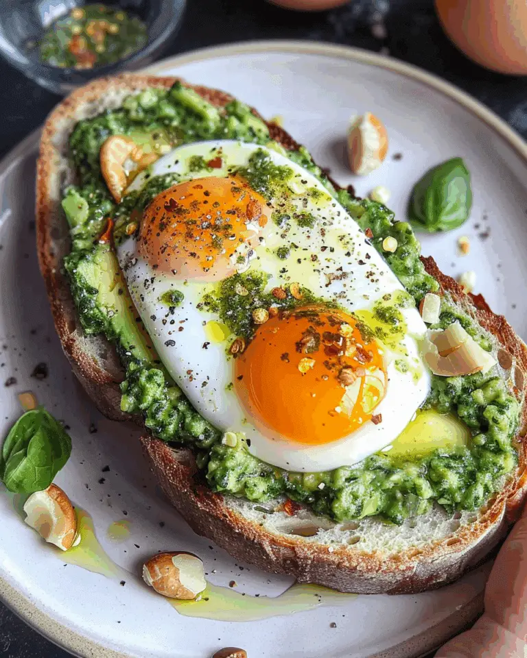 Jammy Egg Avocado & Pesto Toast Recipe