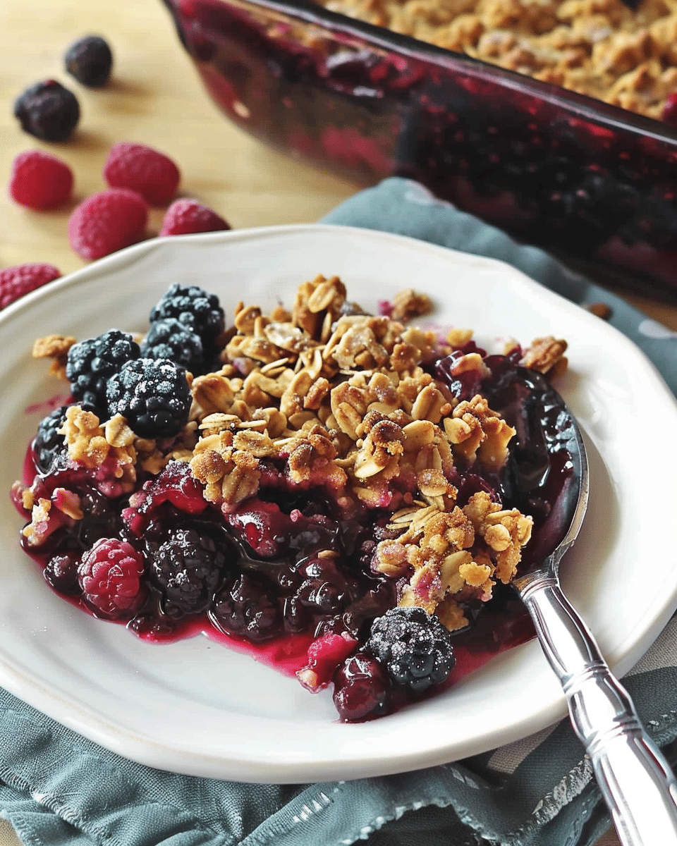 Triple Berry Crisp with Frozen Berries 