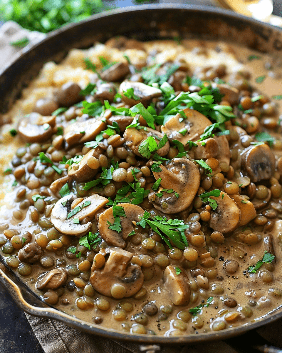 Lentil Mushroom Stroganoff