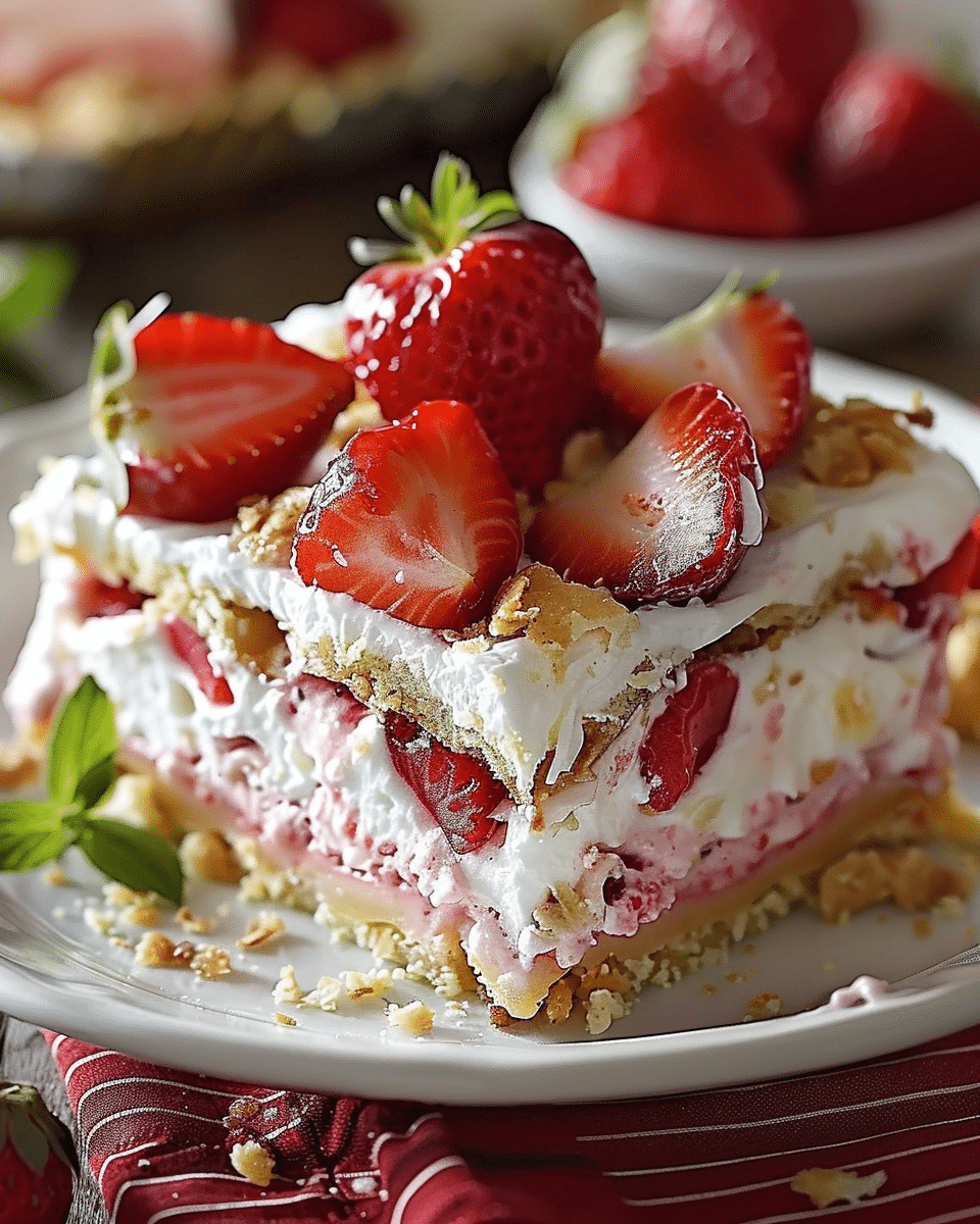 No-Bake Strawberry Lasagna