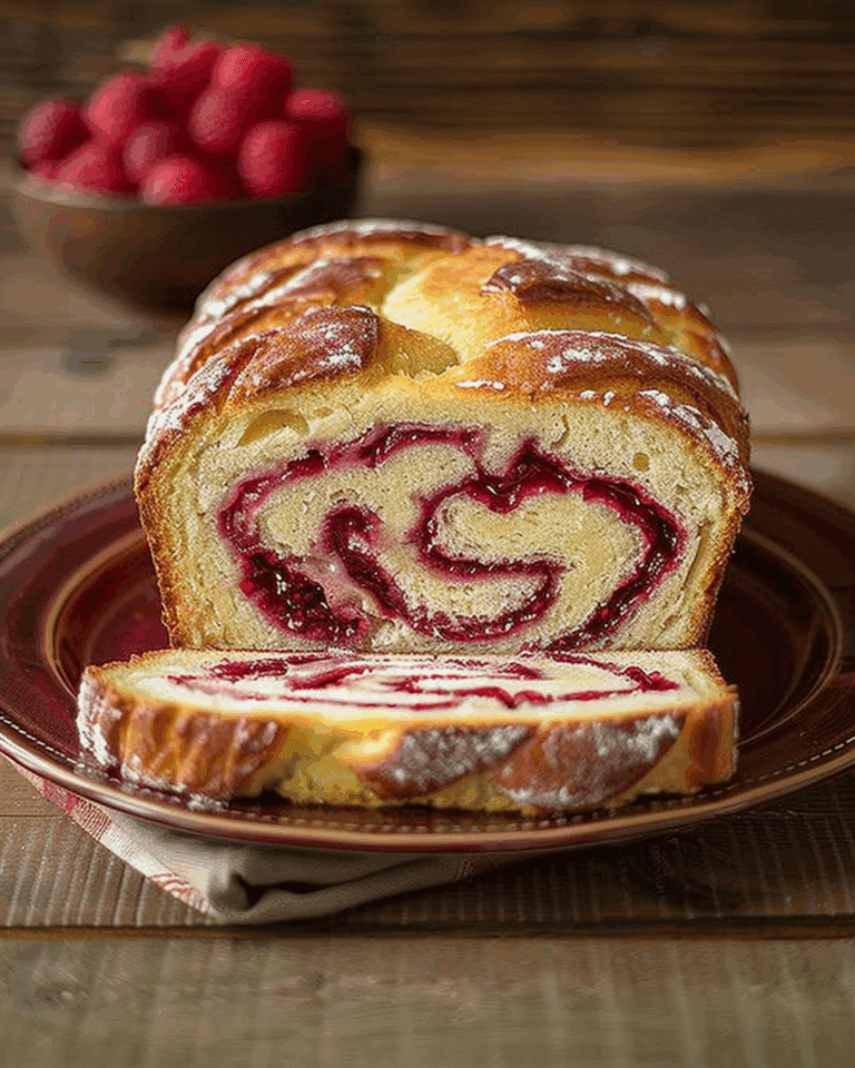 Raspberry Swirl Brioche Loaf