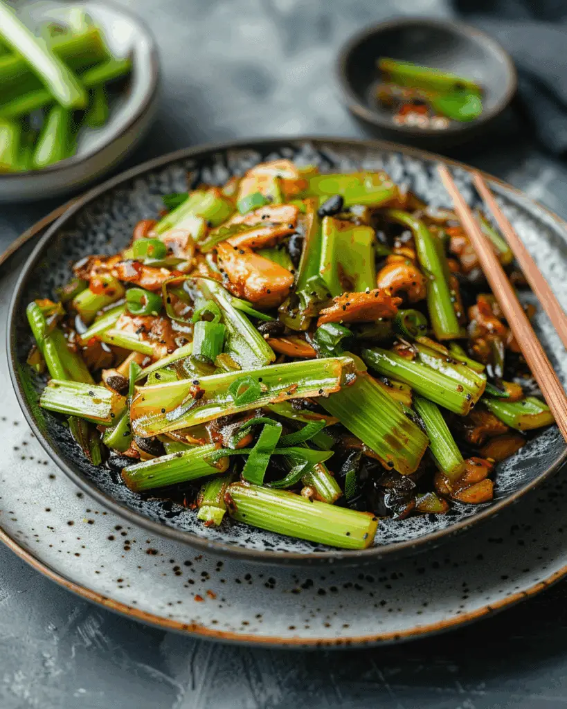 Celery Stir Fry with Fermented Black Beans