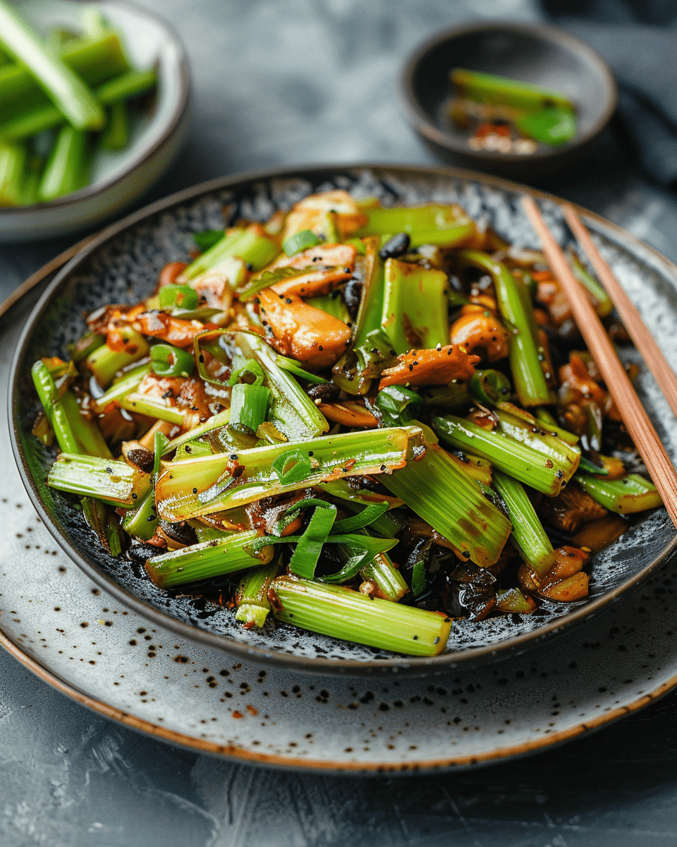 Celery Stir Fry with Fermented Black Beans