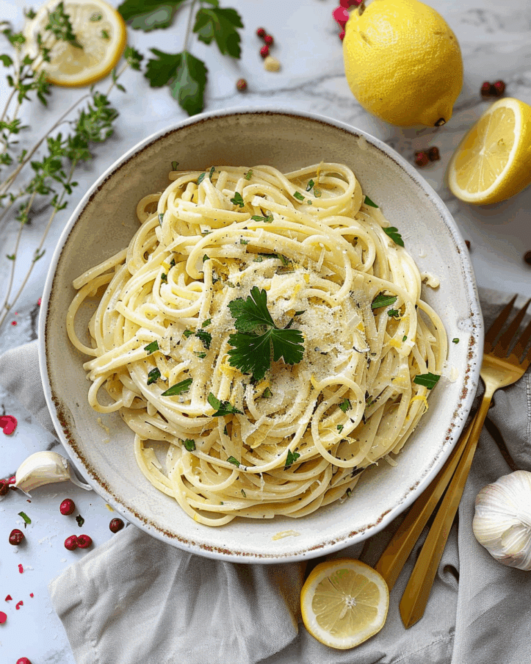 Easy Creamy Lemon Garlic Pasta
