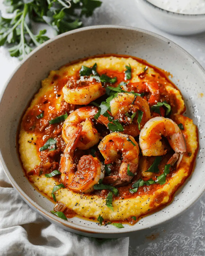 Harissa Shrimp & Polenta