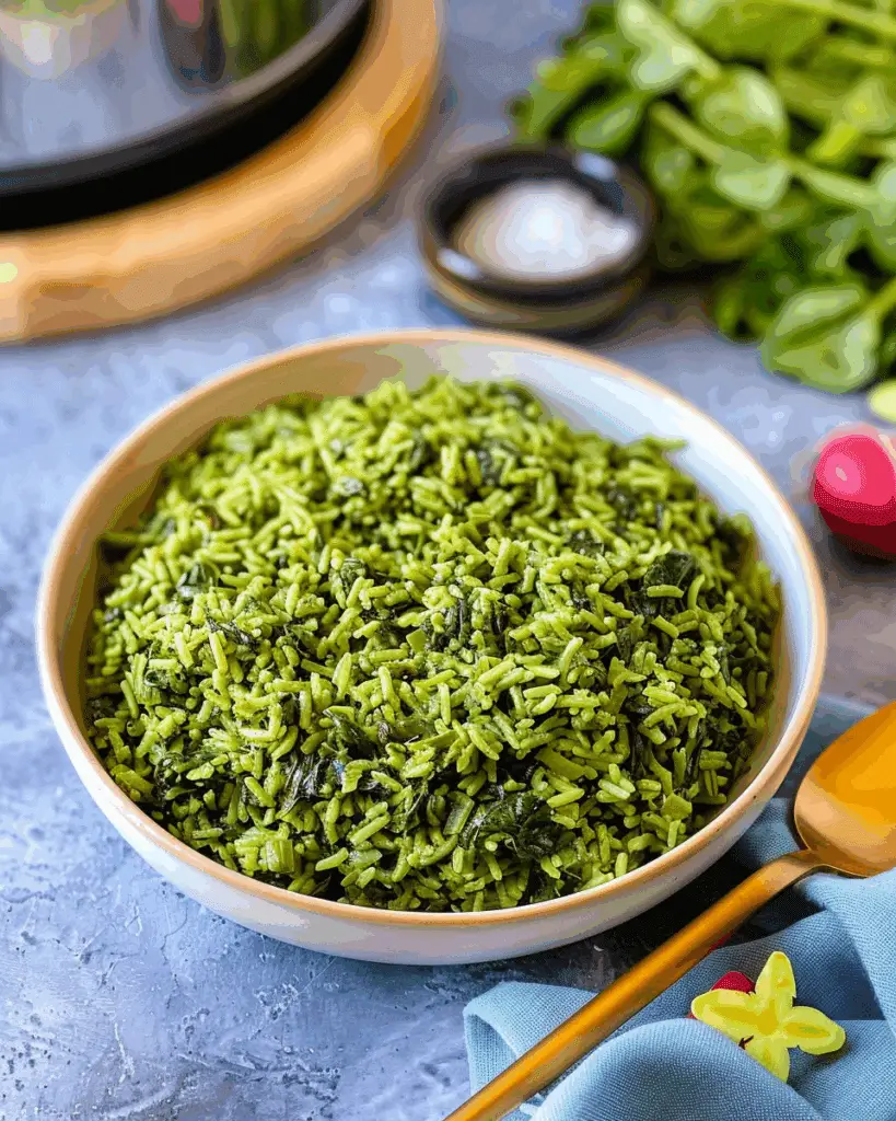 Instant Pot Spinach Rice (Palak Pulao)
