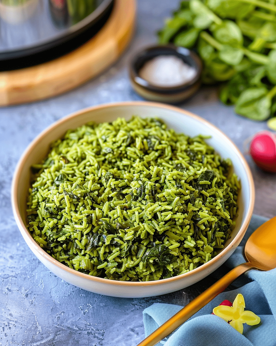 Instant Pot Spinach Rice (Palak Pulao)