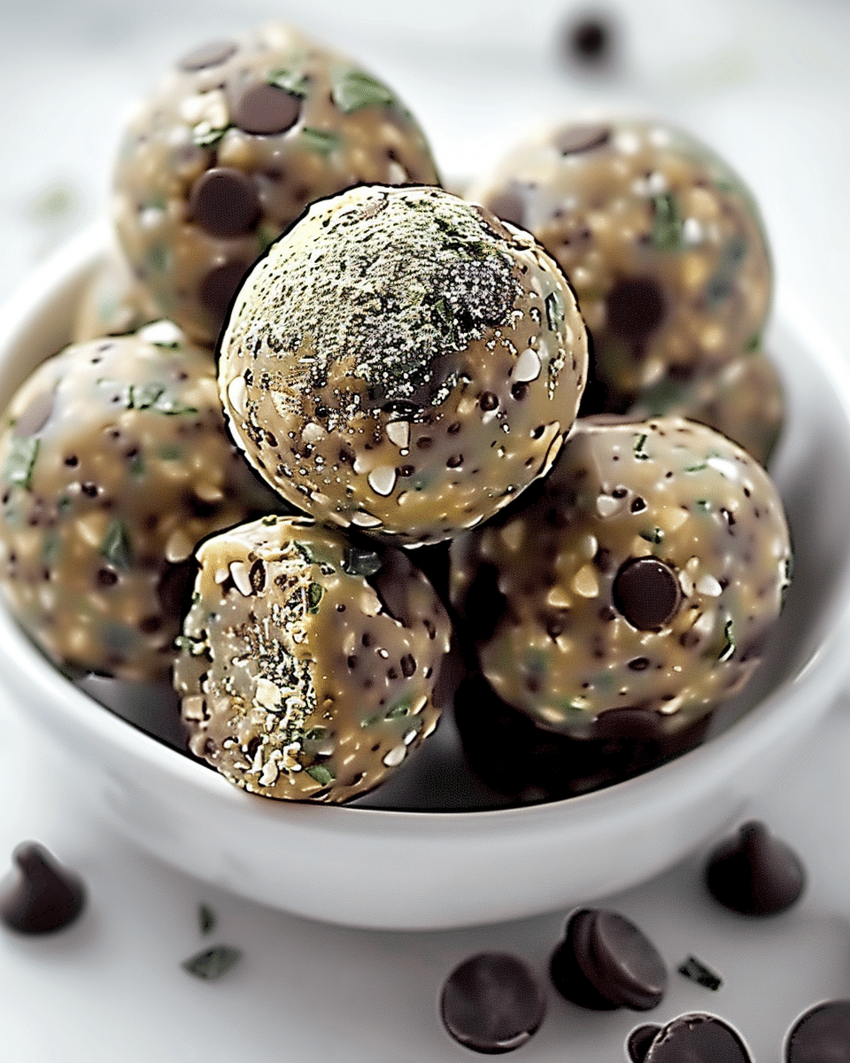 Mint Chocolate Chip Protein Balls