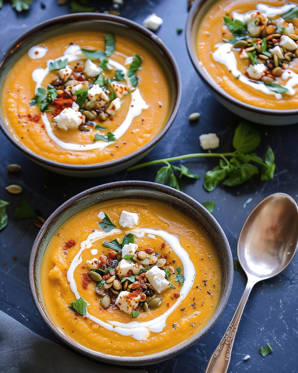 Moroccan Butternut Squash and Goat Cheese Soup
