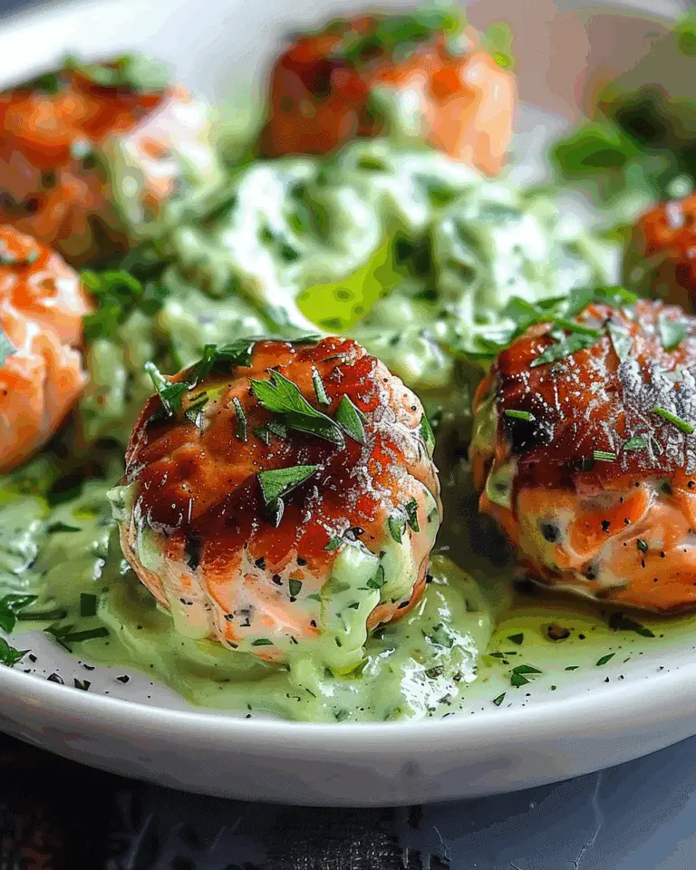 Salmon Balls with Creamy Avocado Sauce Recipe