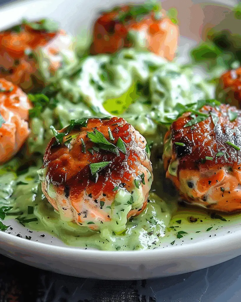 Salmon Balls with Creamy Avocado Sauce Recipe