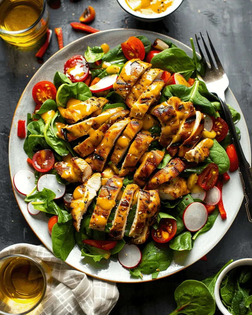 Spinach Salad with Grilled Chicken 