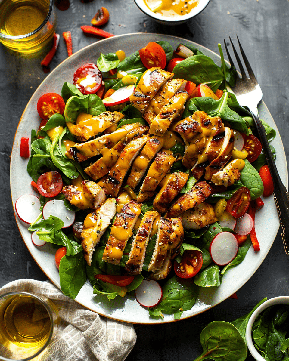 Spinach Salad with Grilled Chicken 