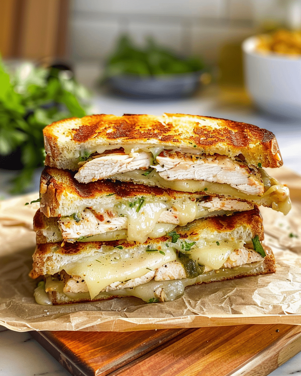 Crispy Grilled Chicken Grilled Cheese Sandwich