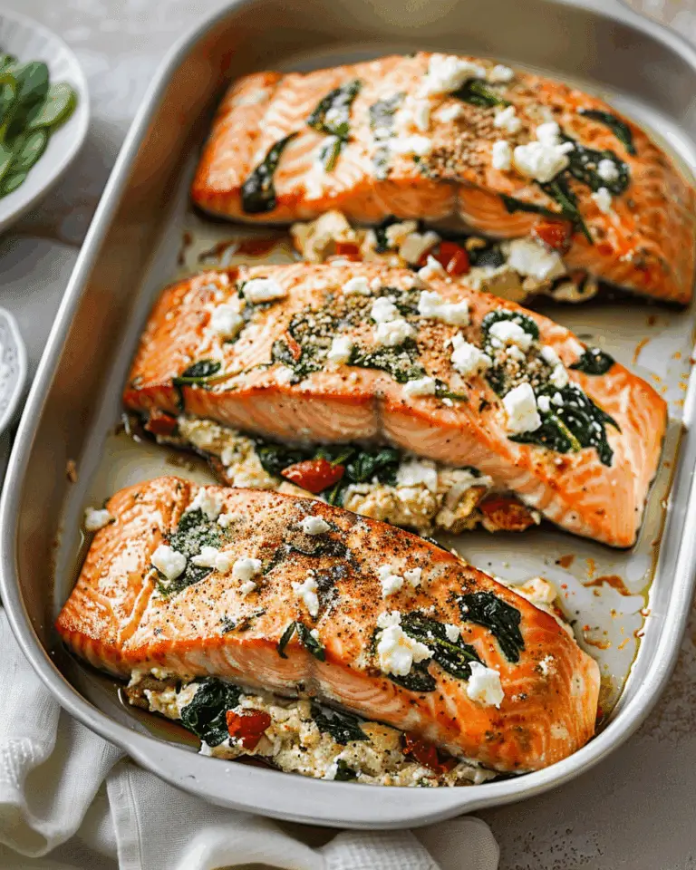 Stuffed Salmon with Spinach & Feta