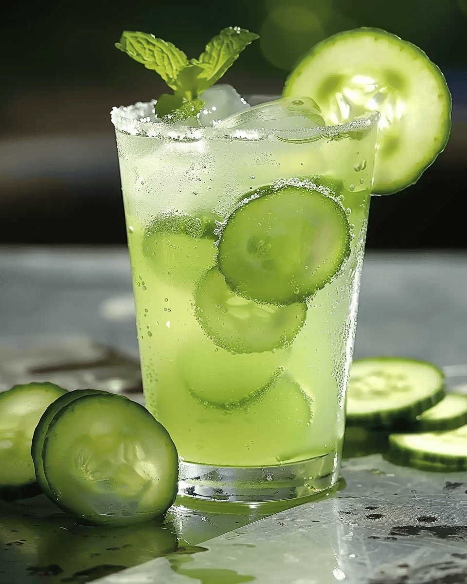 Healthy Cucumber Lime Cooler with Mint