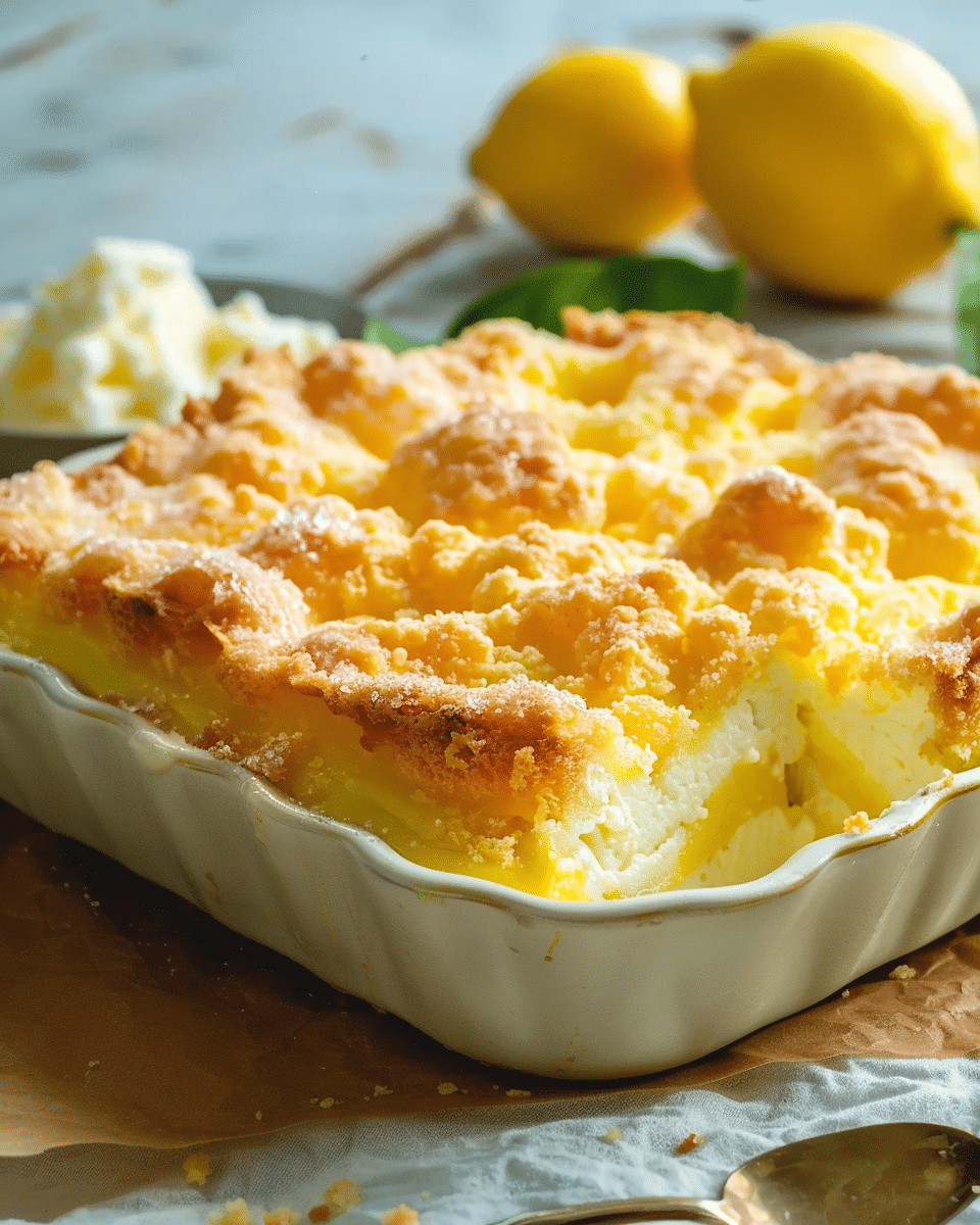 Lemon Cream Cheese Dump Cake Recipe