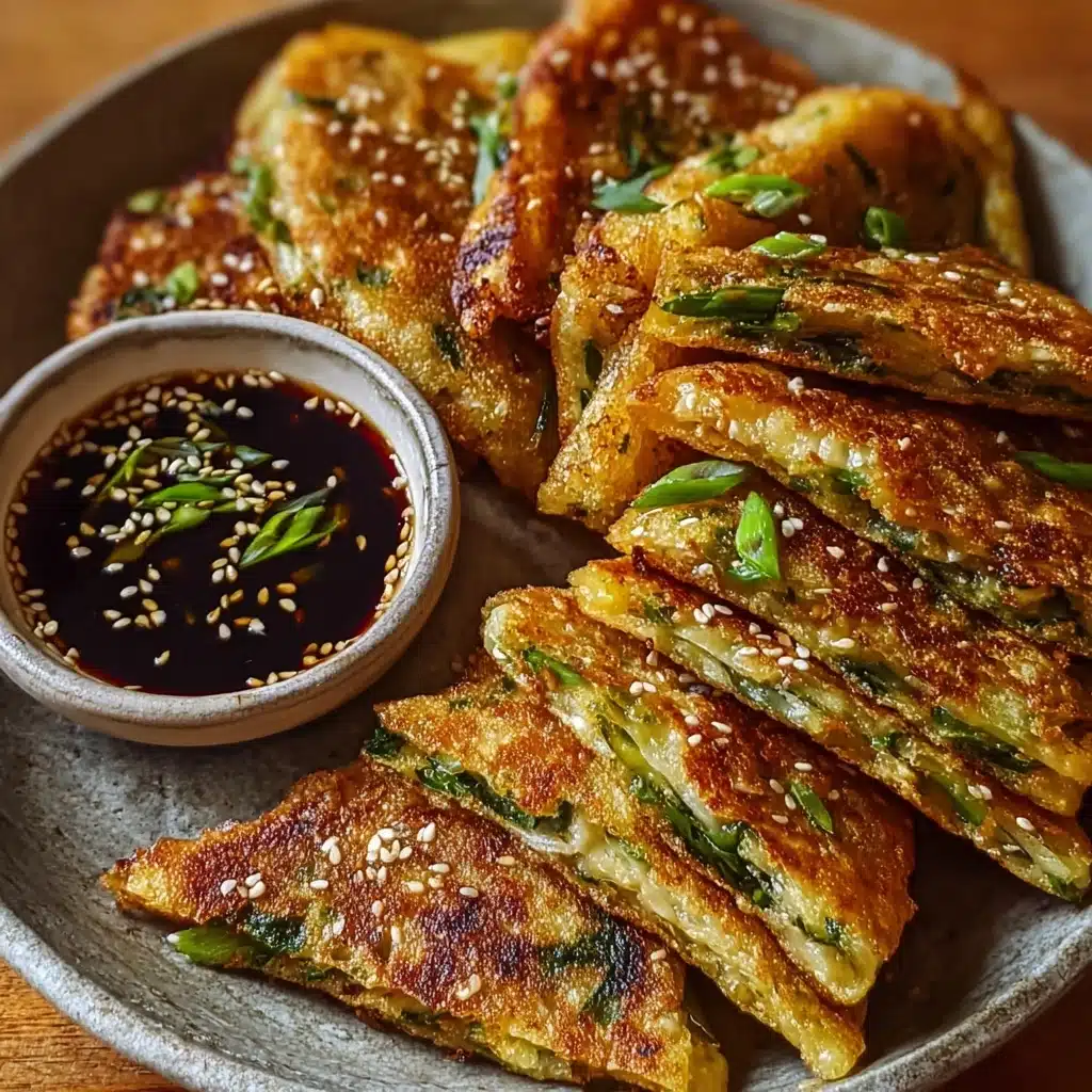 Crispy Vegetable Pancakes with Asian Dipping Sauce Recipe - Recipe Image