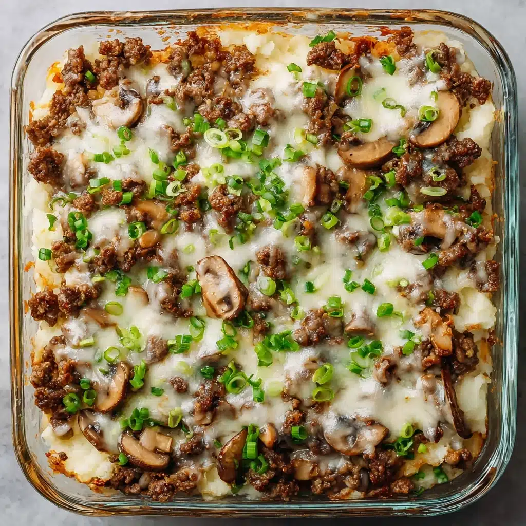Mushroom Cheeseburger Casserole Recipe - Recipe Image