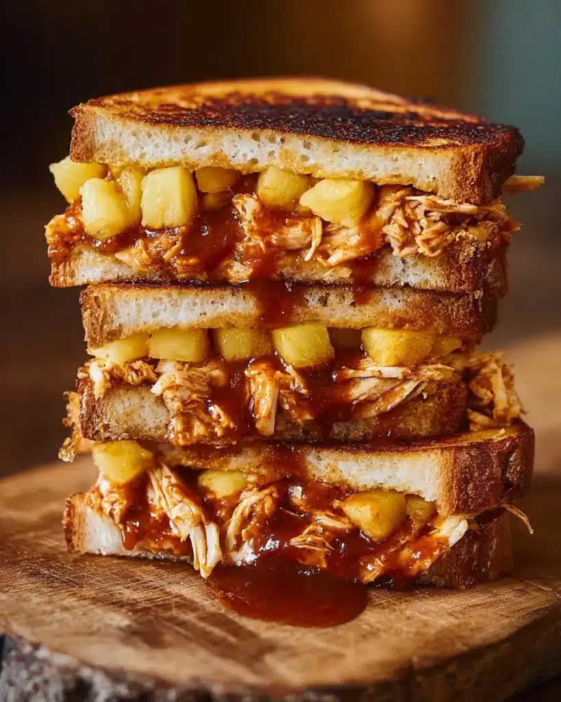 BBQ Chicken Pineapple Grilled Cheese Recipe