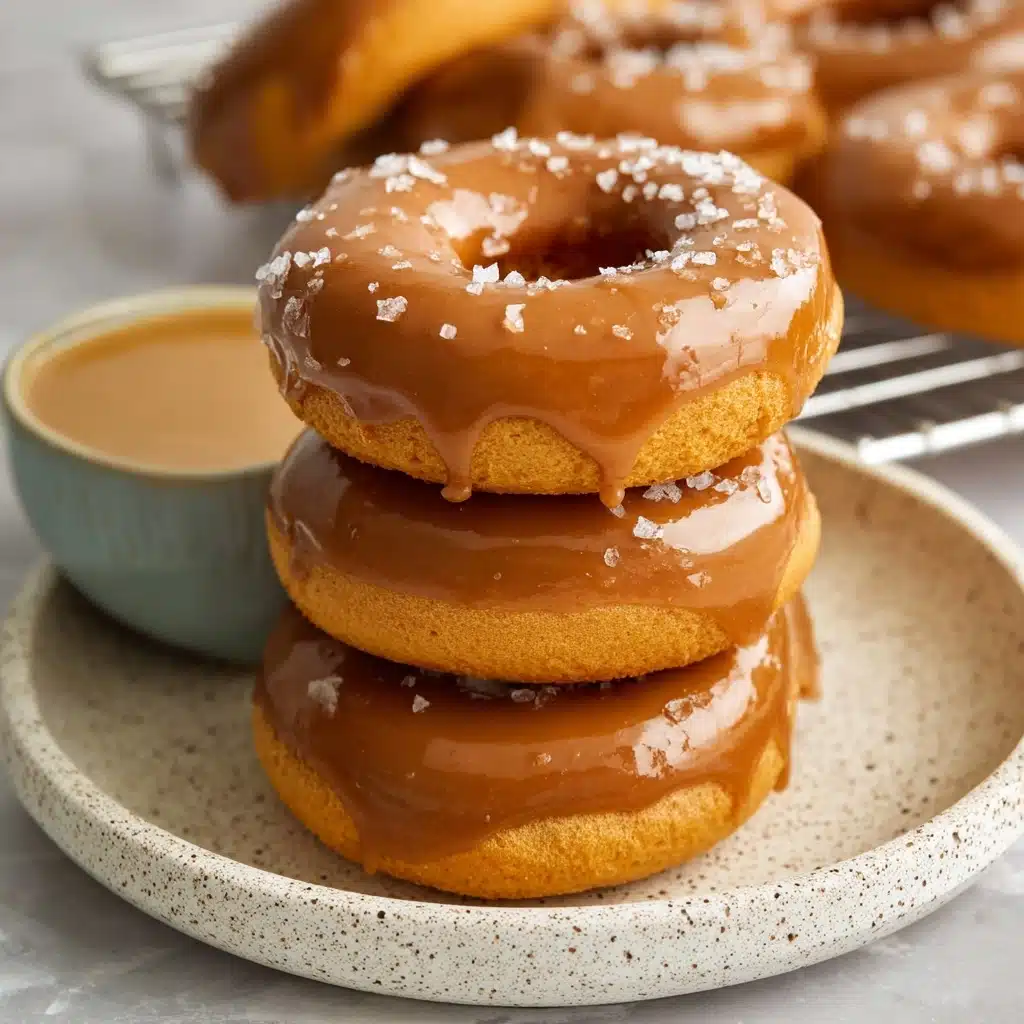 Vegan Pumpkin Donuts with Salted Caramel Glaze Recipe - Recipe Image