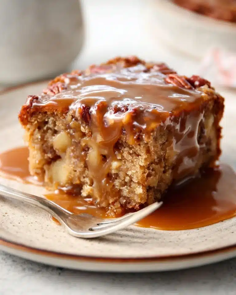 Apple Pecan Cake with Caramel Glaze Recipe