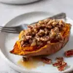 Pecan pie double baked sweet potatoes Recipe