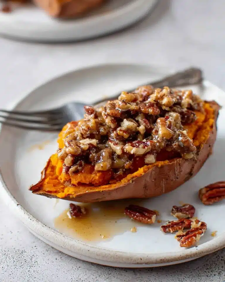 Pecan pie double baked sweet potatoes Recipe