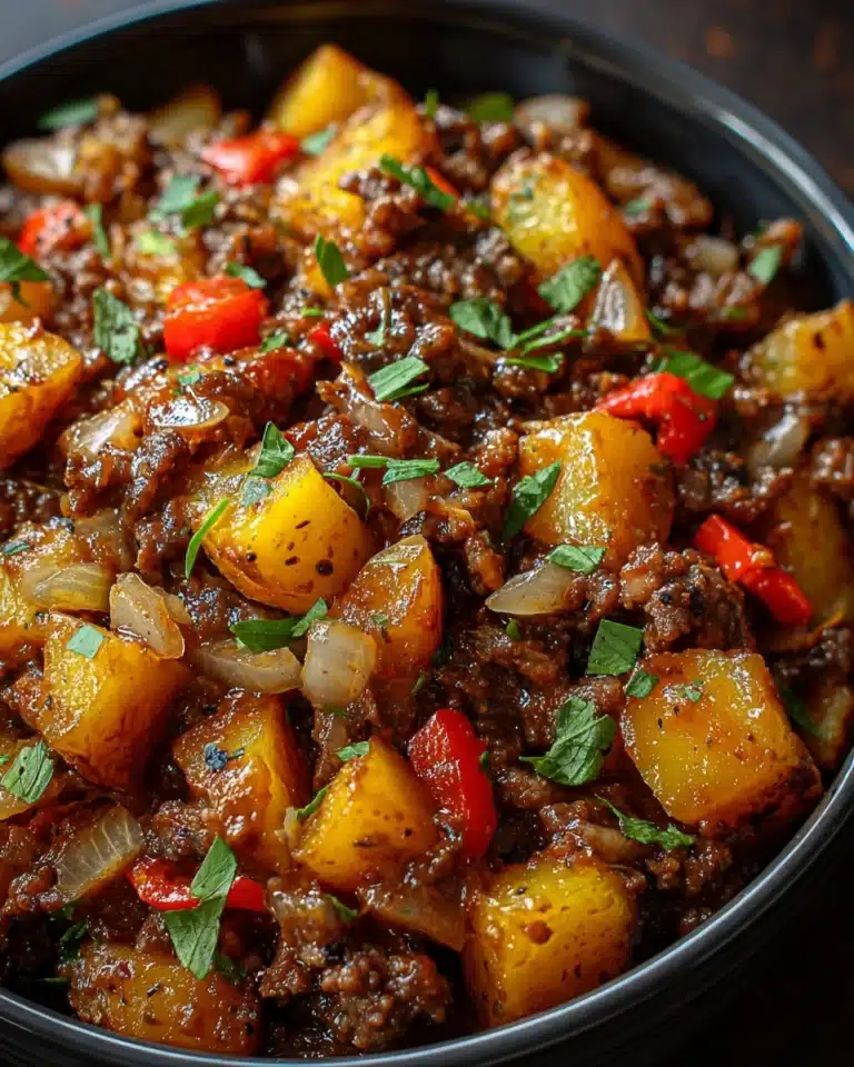 Crockpot Cheesesteak Potato Casserole Recipe
