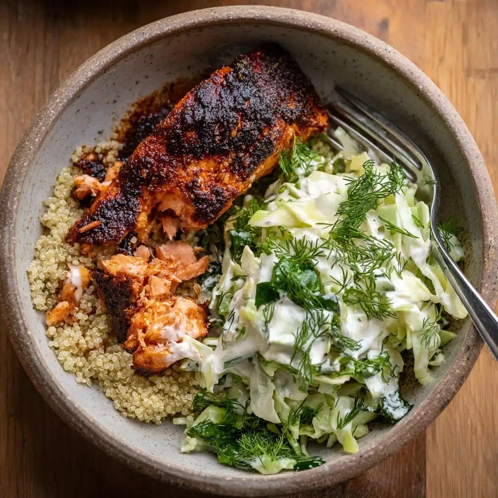 Honey Harissa Salmon Quinoa Bowls Recipe - Recipe Image
