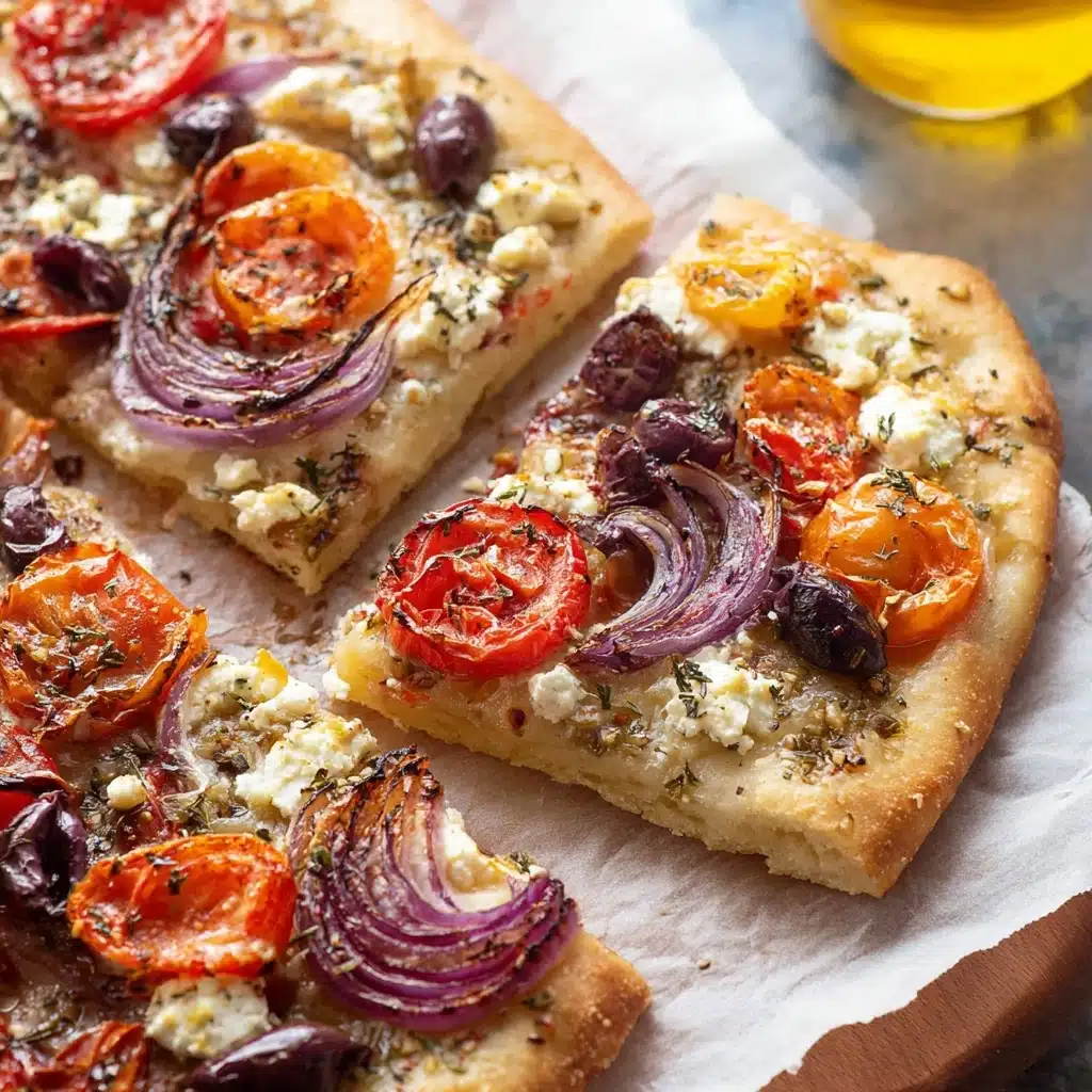 Greek pizza with feta cheese Recipe - Recipe Image
