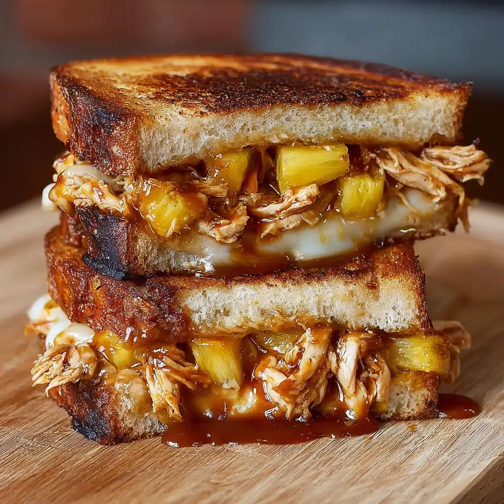 BBQ Chicken Pineapple Grilled Cheese Recipe - Recipe Image