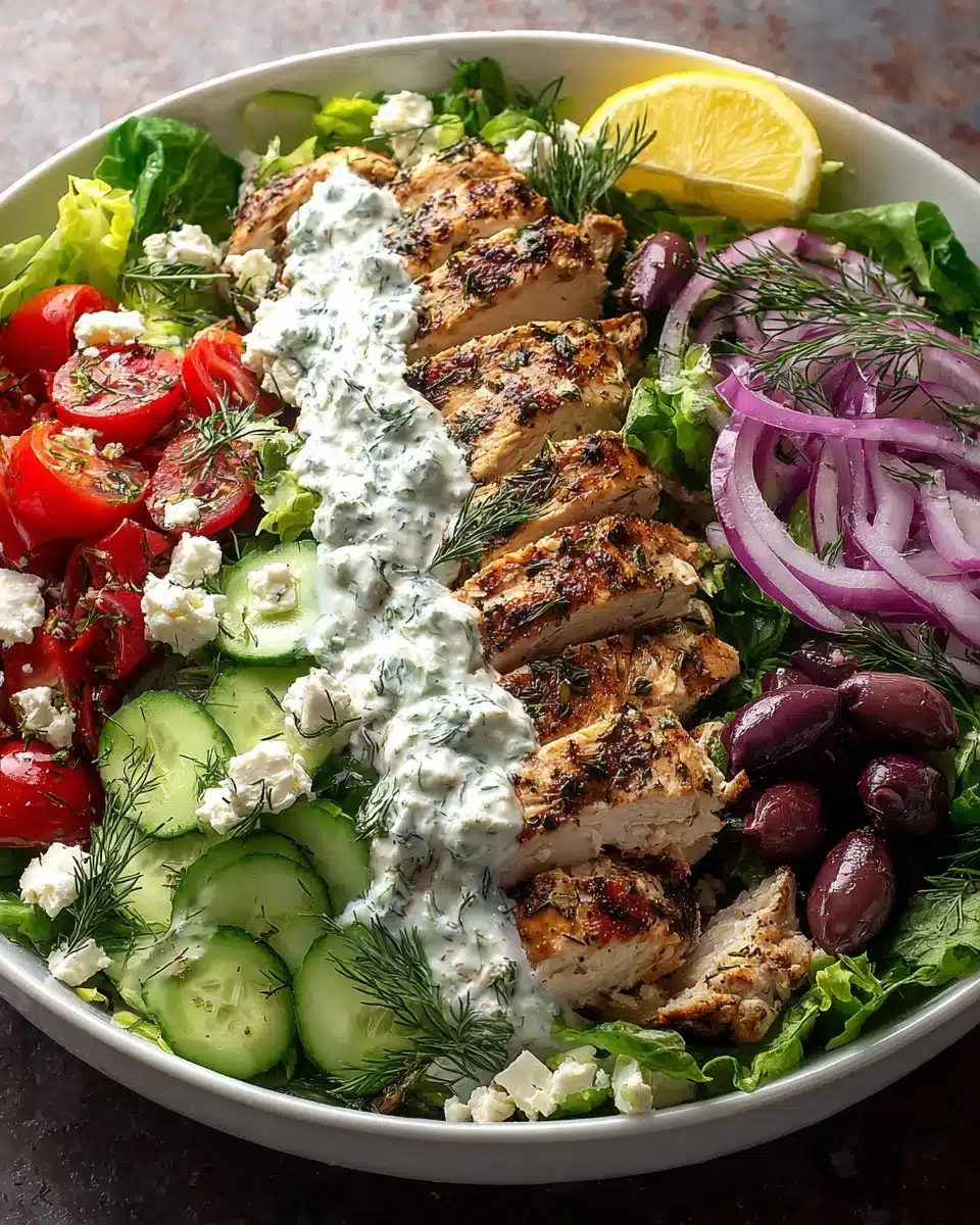 Mediterranean Chicken Salad with Creamy Tzatziki Recipe