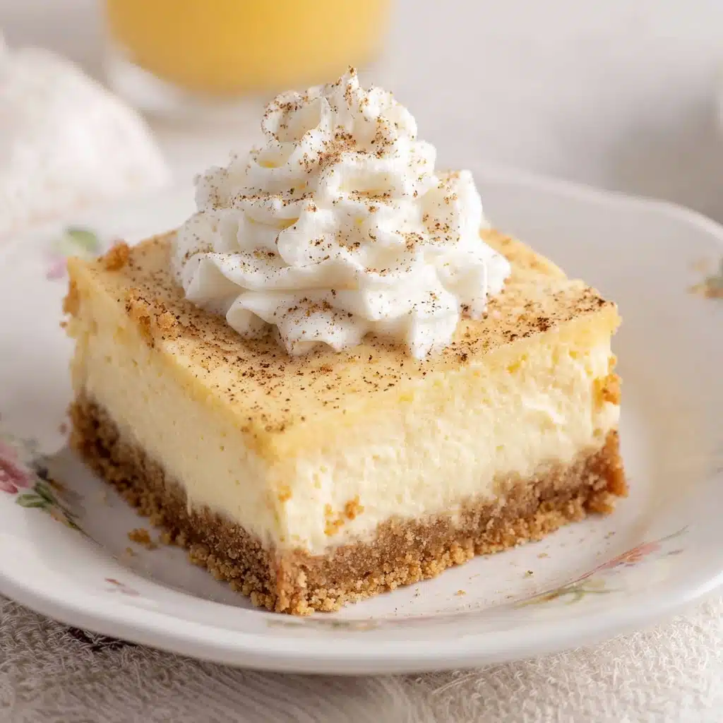 Eggnog Cheesecake Bars Recipe - Recipe Image