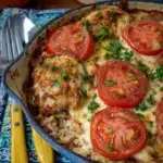 Cheesy Tomatoes & Rice with Chicken Recipe
