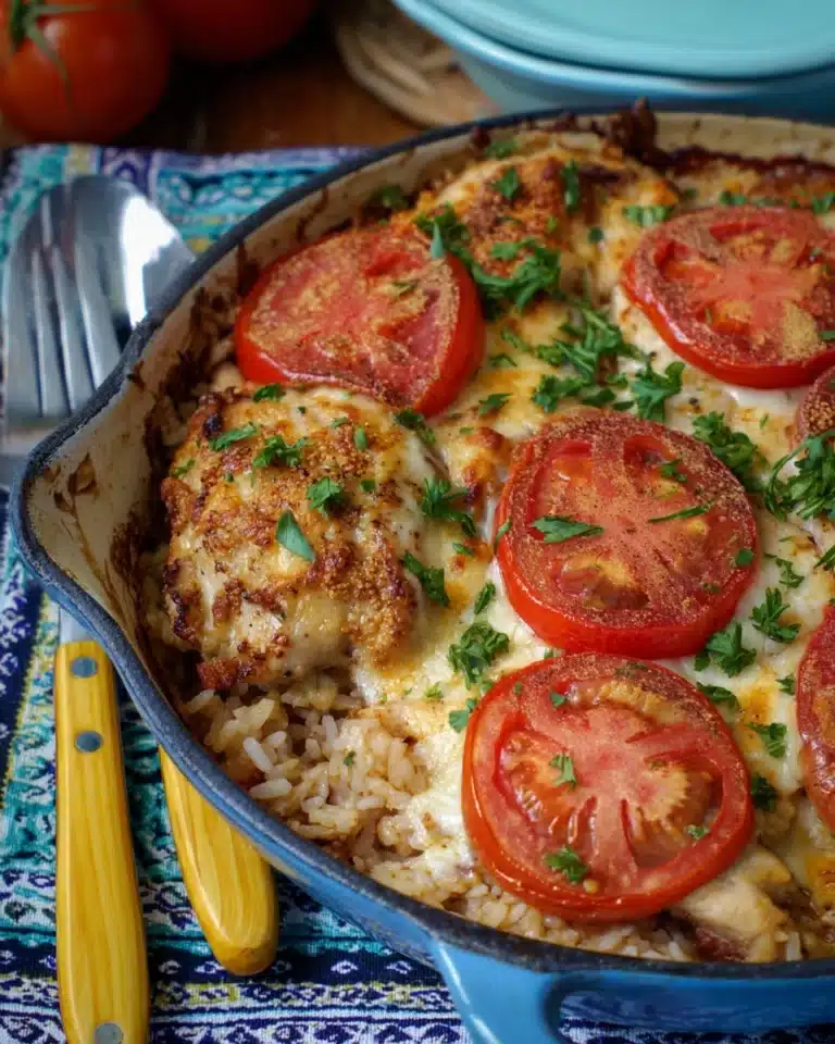Cheesy Tomatoes & Rice with Chicken Recipe