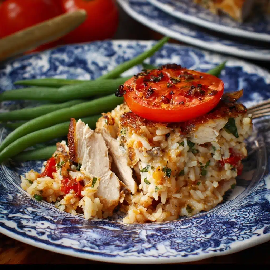 Cheesy Tomatoes & Rice with Chicken Recipe - Recipe Image