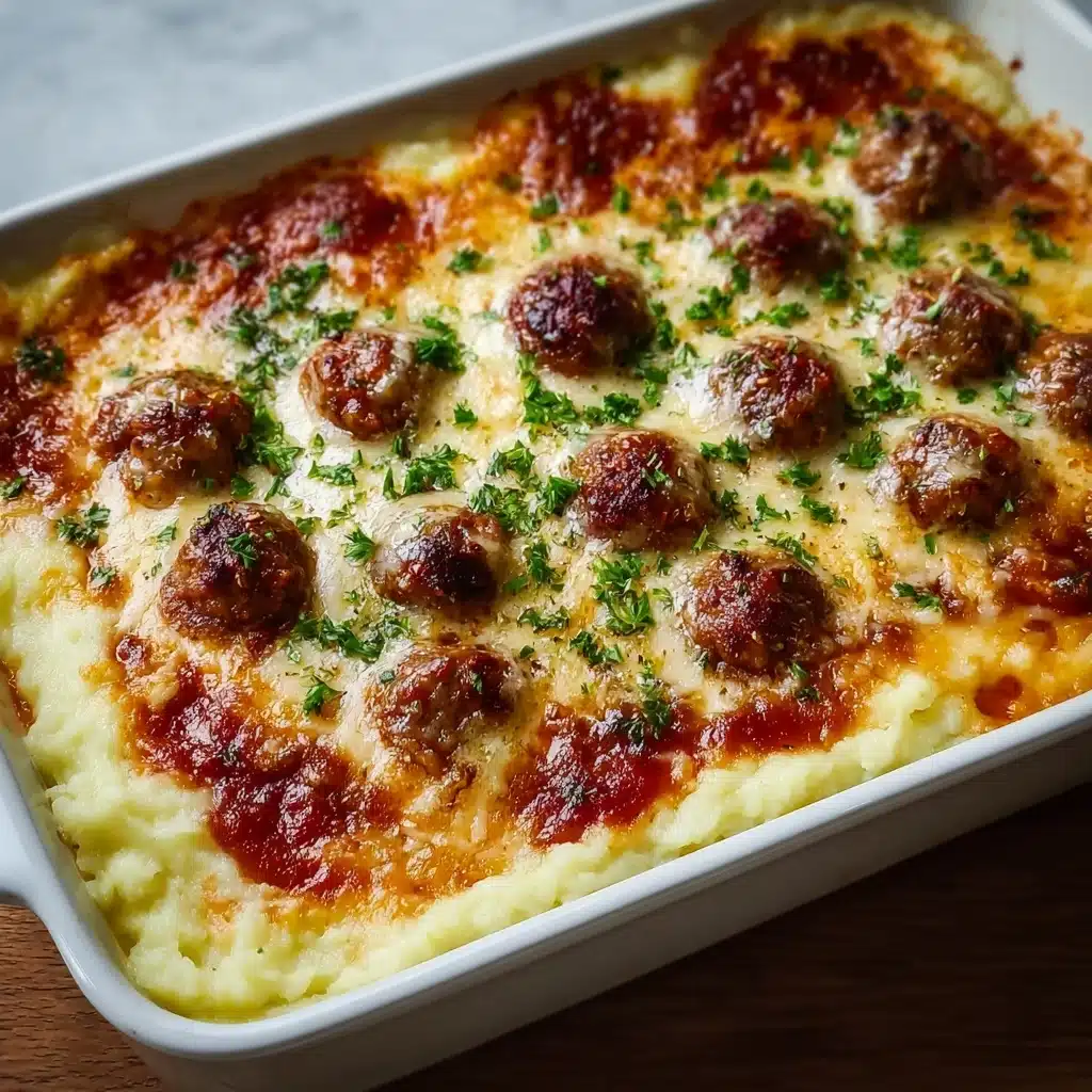 Meatball & Mashed Potato Bake Recipe - Recipe Image