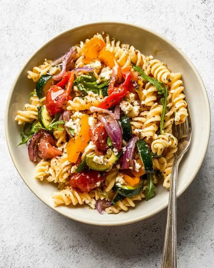 Roasted Veggie Pasta with Feta Recipe