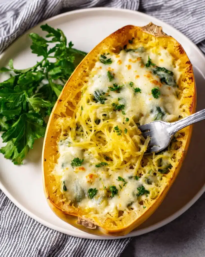 Creamy Pesto Spaghetti Squash Recipe
