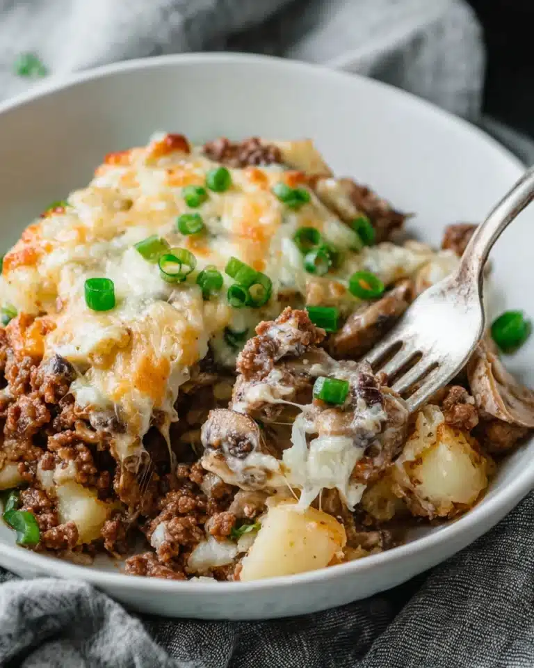 Mushroom Cheeseburger Casserole Recipe