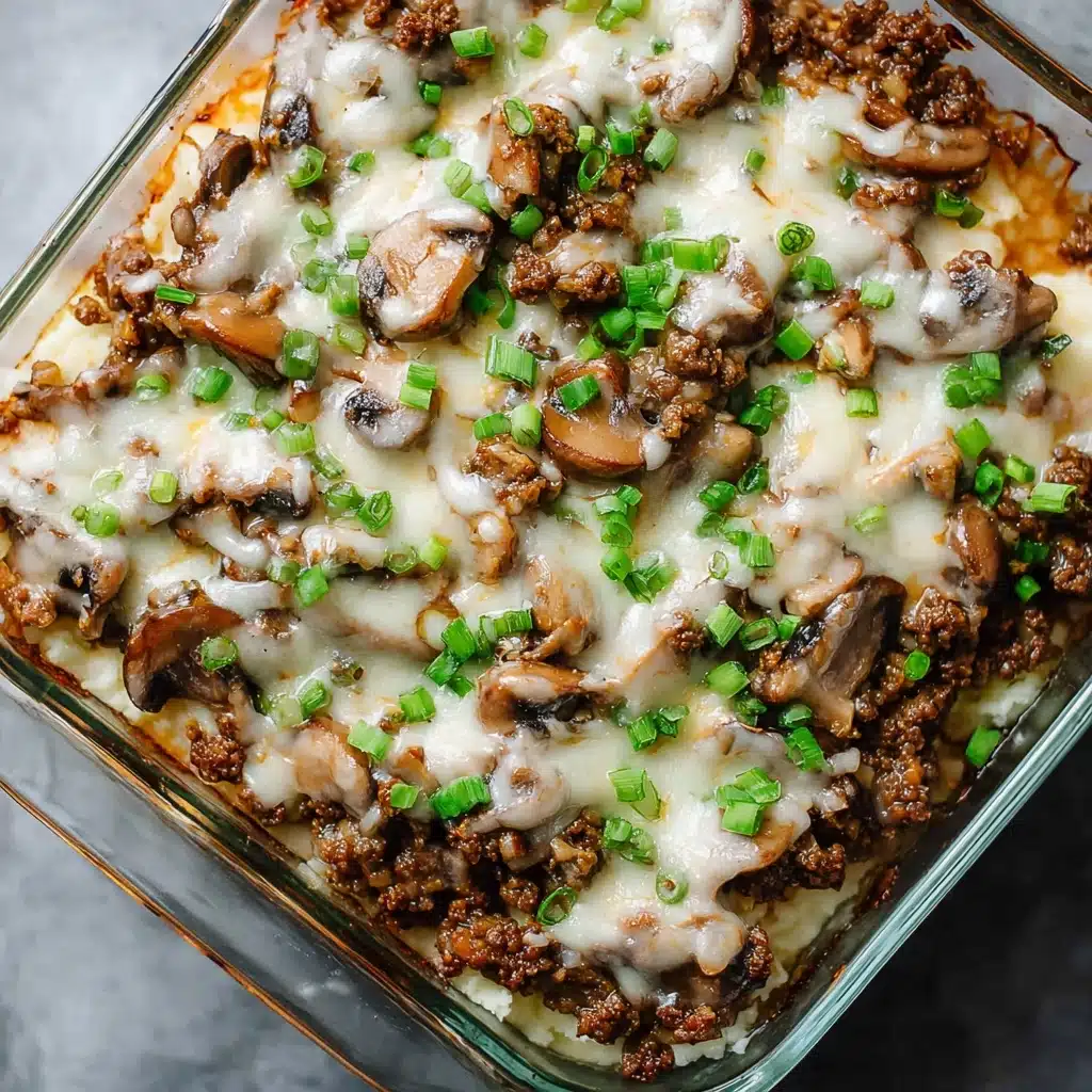 Mushroom Cheeseburger Casserole Recipe - Recipe Image