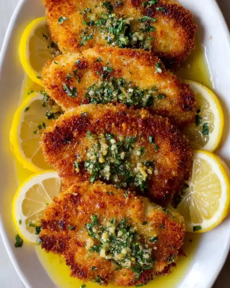 Crispy Lemon Chicken Cutlets with Salmoriglio Sauce Recipe