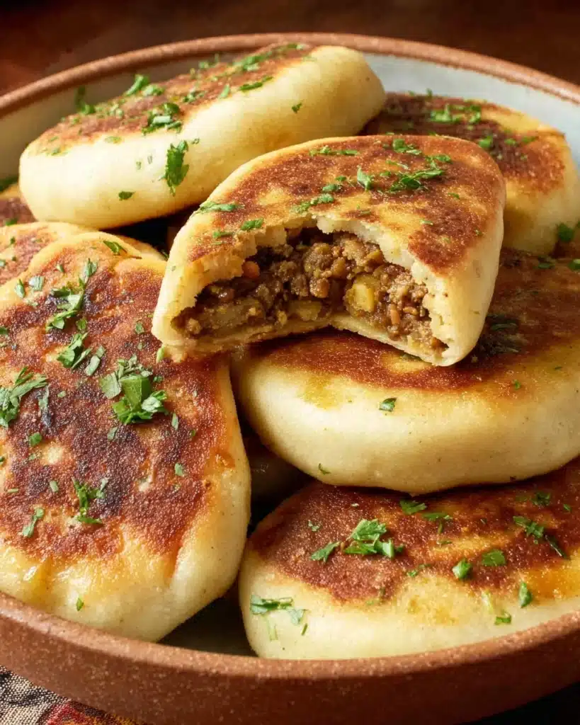 Stuffed Potato Cakes (Meat, Mushrooms) Recipe