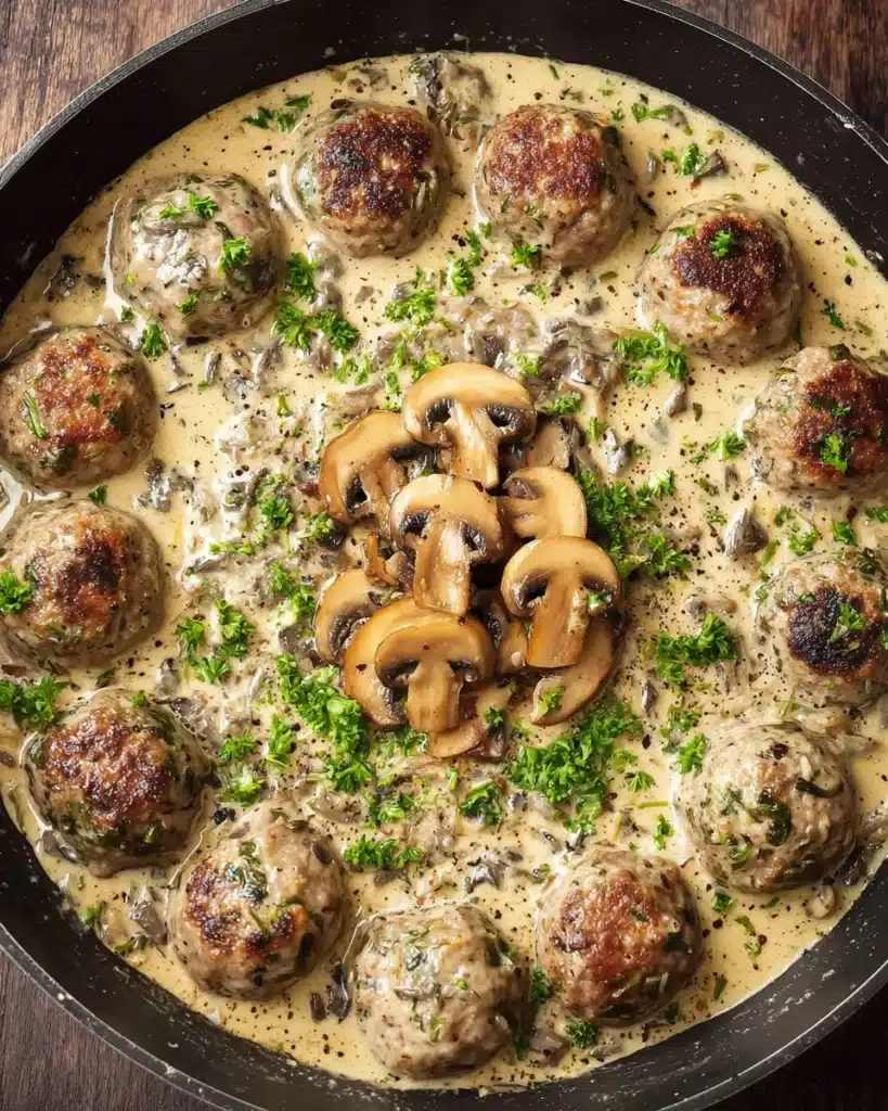 Healthy Meatballs in Mushroom Sauce Recipe